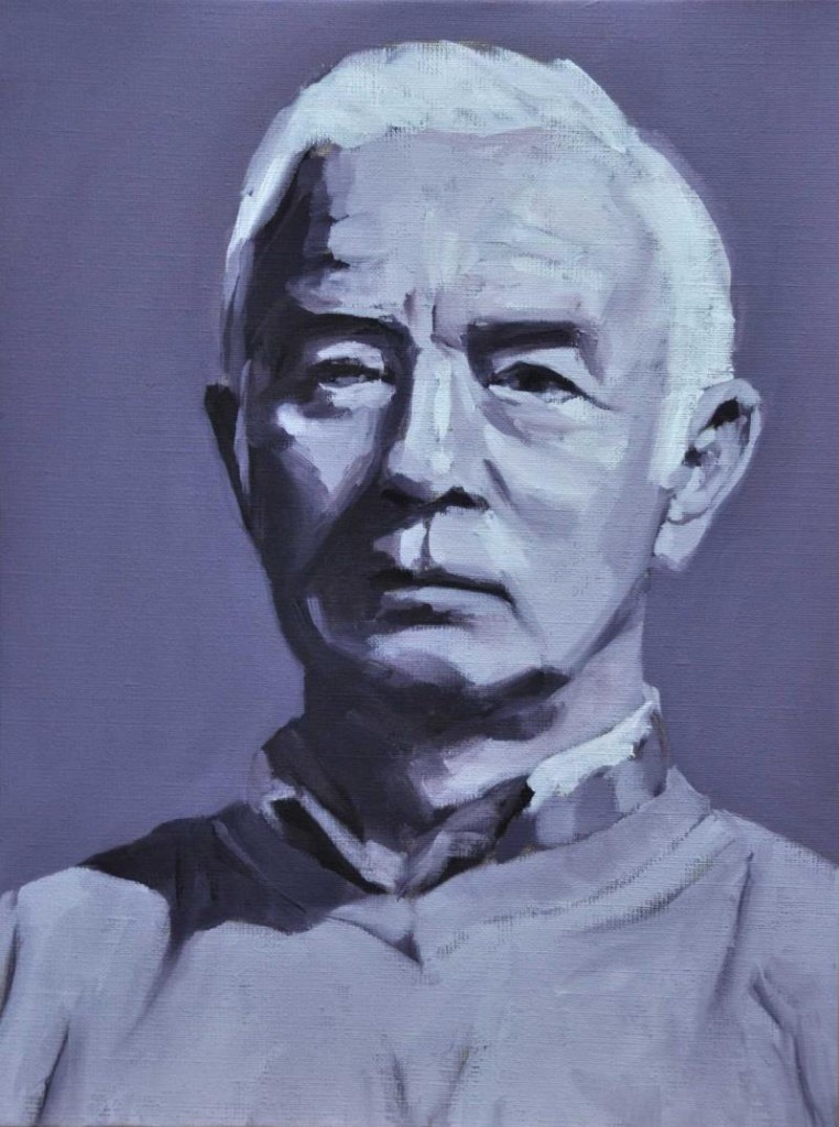 Monochrome Sir, oil on HDF board 40x30cm (15.7x11.8 inch)