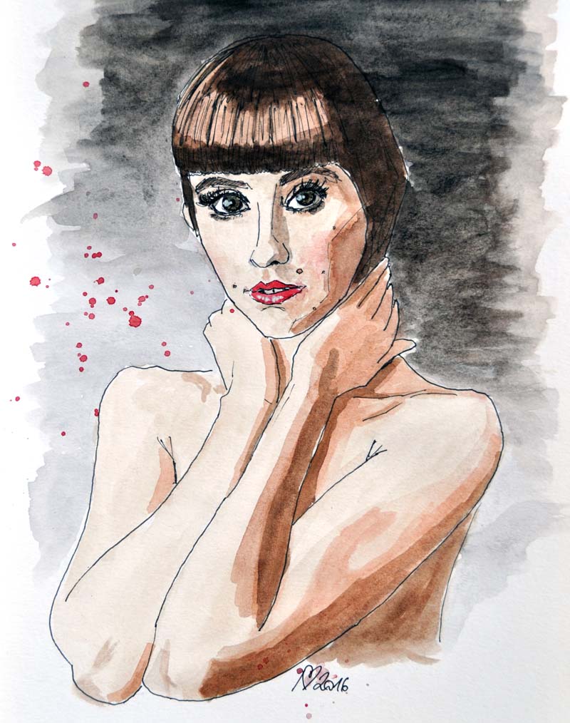 Brooke, watercolor on paper 21×29.7cm (8.3×11.7 inch)