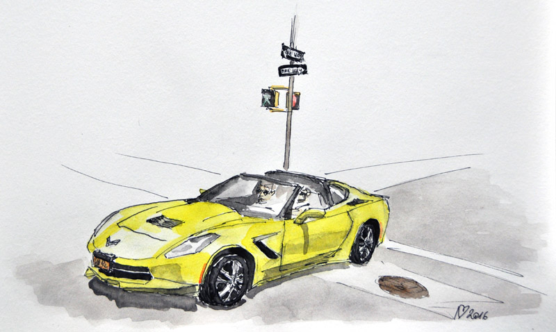 C7 at the Crossroads, watercolor on paper 21×29.7cm (8.3×11.7 inch)