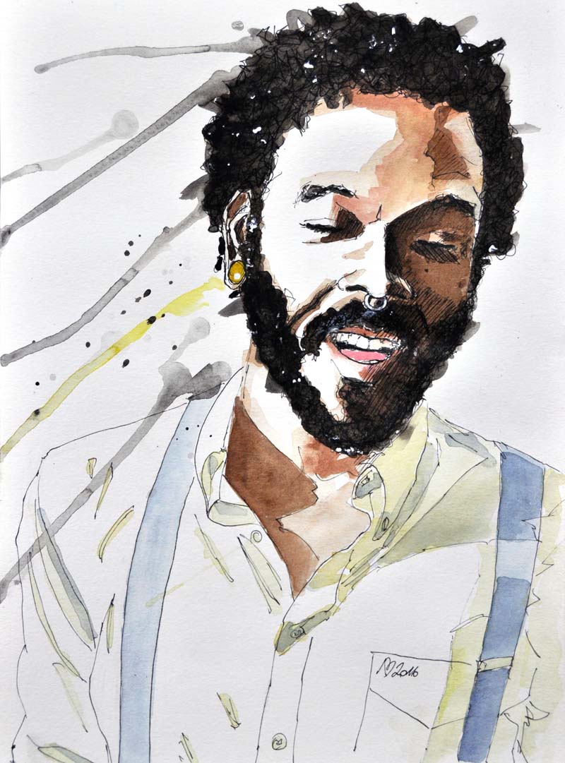 Chad, watercolor on paper 21×29.7cm (8.3×11.7 inch)